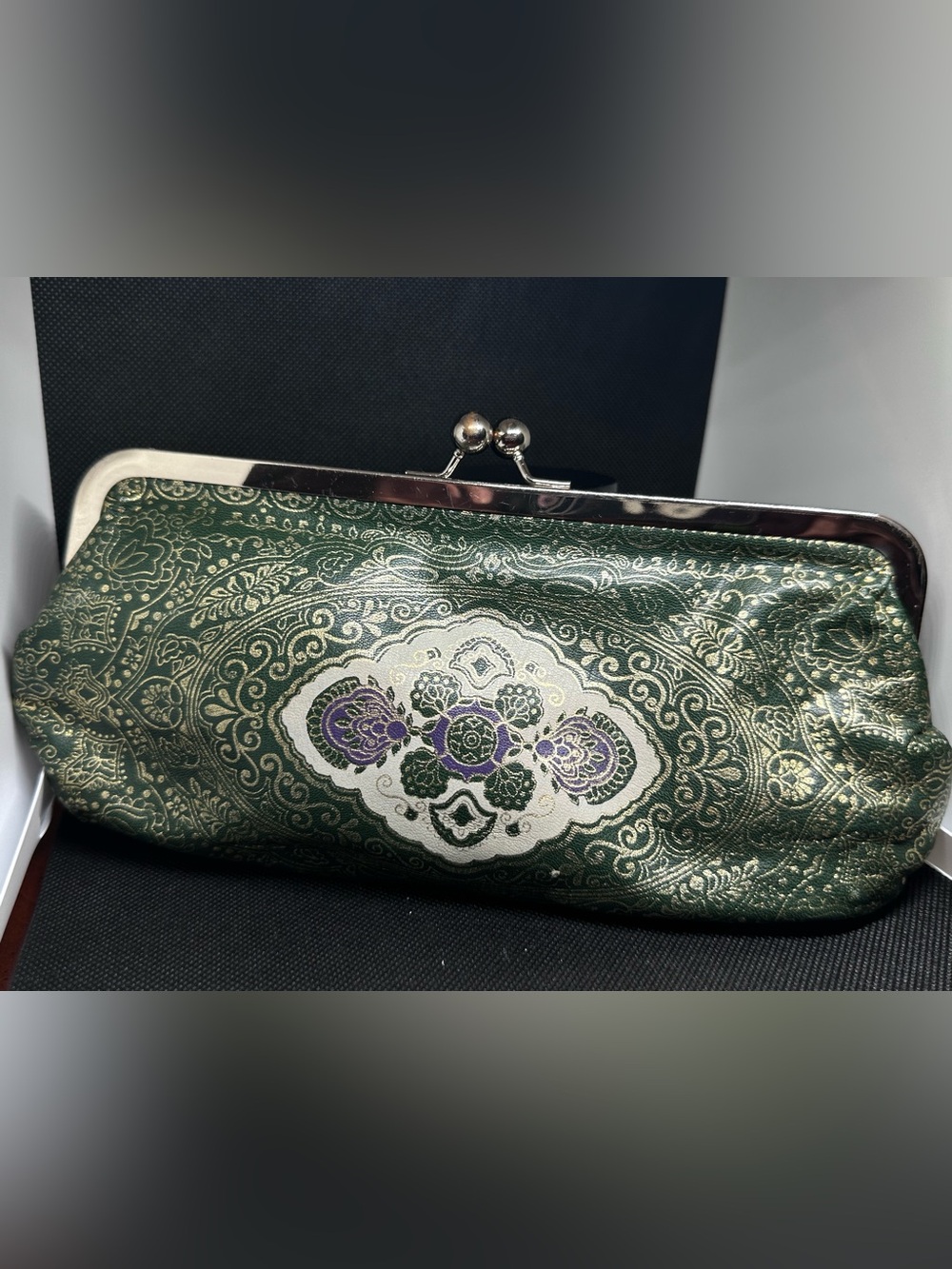 Green Embossed Floral Clutch - Loft